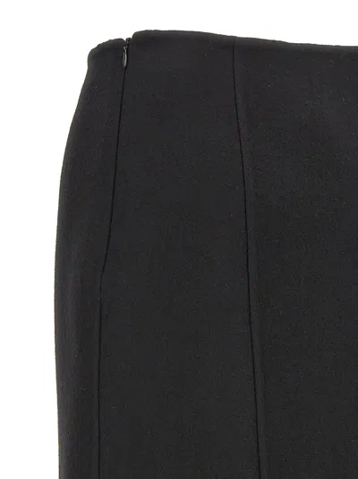 Ermanno Scervino Felted A-line Midi Skirt In 黑色的