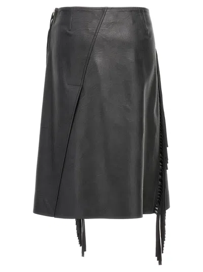 Stella Mccartney Fringed Alter Mat Skirt In Black