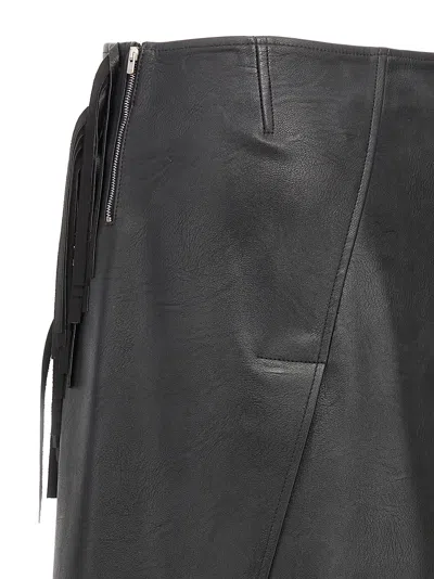 Stella Mccartney Fringed Alter Mat Skirt In Black