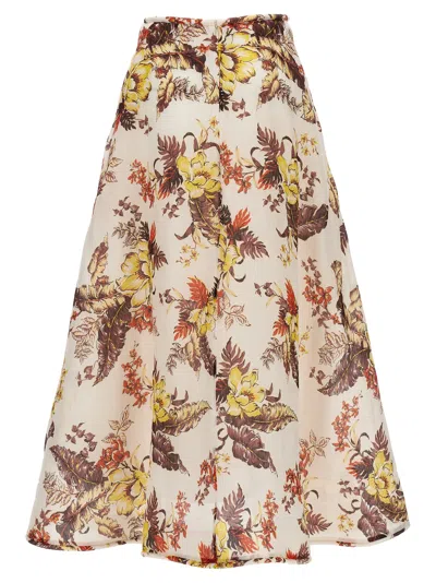 Zimmermann Jupe Midi À Motif In Multicolor