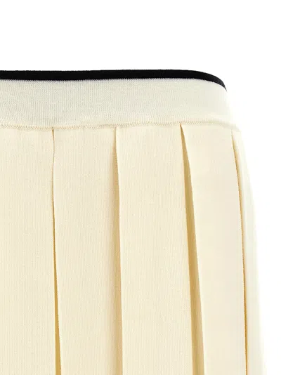 Thom Browne Knitted Pleated Skirt In White