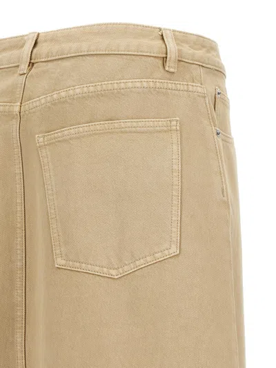 Tory Burch Beige Deconstructed Midi Skirt In Beige
