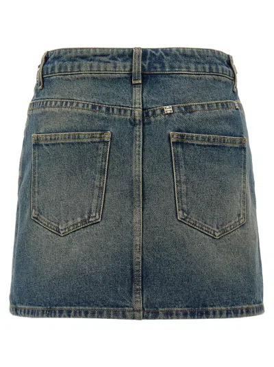 Givenchy Mini Skirt In Denim With Chain Details In 蓝色的