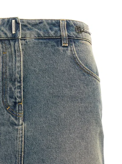 Givenchy Mini Skirt In Denim With Chain Details In 蓝色的