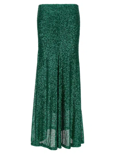 Le Twins Green Maria Cristina Long Skirt In Green