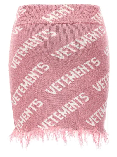 Vetements Woman Mini Skirt Pink Size S Merino Wool In Pink