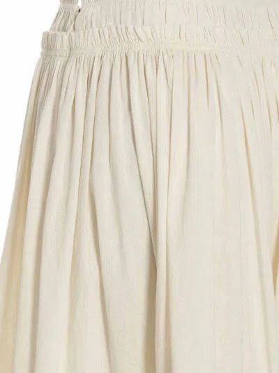 Shop Tory Burch 'rouched Waist' Skirt In 白色的