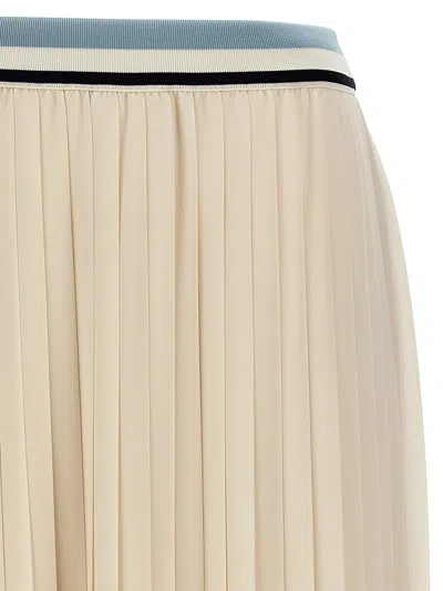 Moncler Georgette Pleated Midi Skirt In White