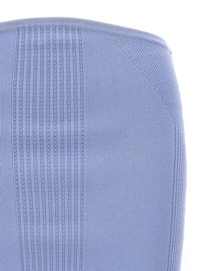 Herve Leger Hervé Léger Mix Zipped Knitted Skirt In Light Blue