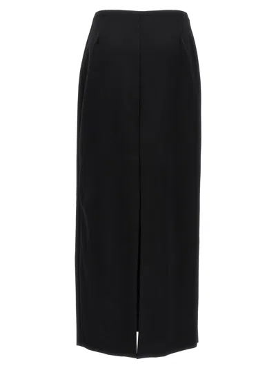 Givenchy Wool And Mohair Long Skirt In Black