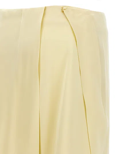 Jil Sander Women Satin Skirt With Side Slit In Yellow