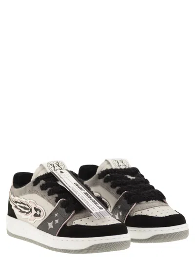 Enterprise Japan Ej Egg Rocket - Leather Trainers With Logo In White/black