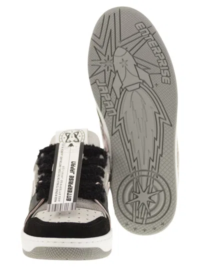 Enterprise Japan Ej Egg Rocket - Leather Trainers With Logo In White/black