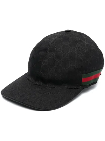 Gucci Original Gg Web Canvas Baseball Hat In Black