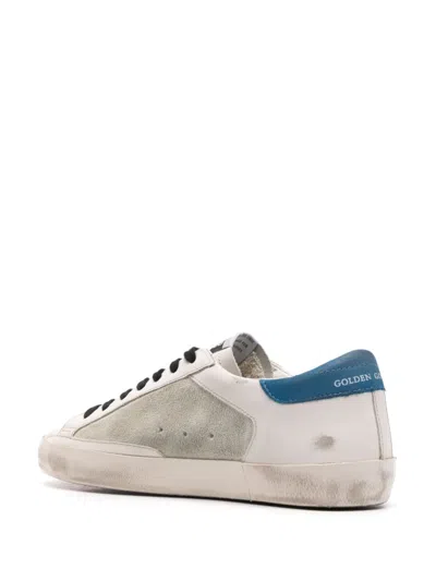 Shop Golden Goose Super Star Leather Sneakers In Blue