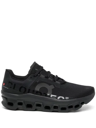 On Cloudmster Void Lace-up Panelled Sneakers In Black