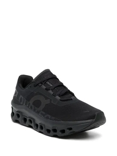On Cloudmster Void Lace-up Panelled Sneakers In Black