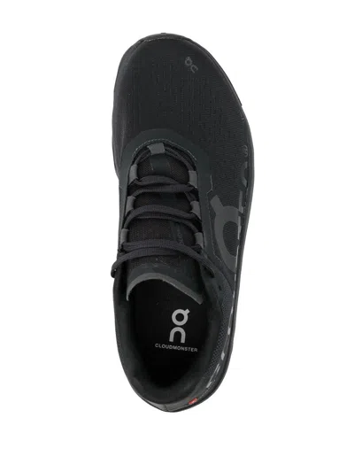 On Cloudmster Void Lace-up Panelled Sneakers In Black