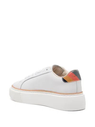 Shop Paul Smith Leather Sneakers In White