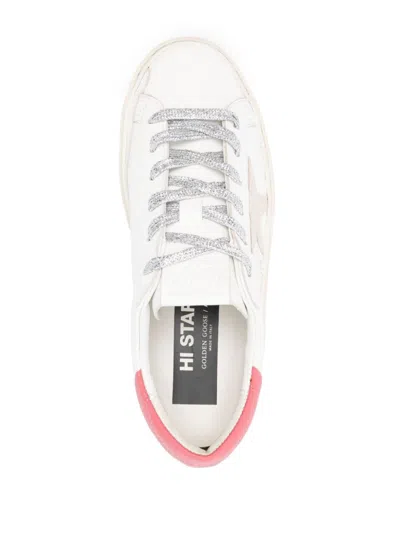Golden Goose Hi Star Leather Sneakers In Red