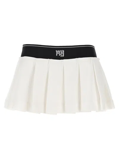 Shop Alexander Wang T T By Alexander Wang 'cheerleader Pleated' Skirt In White/black