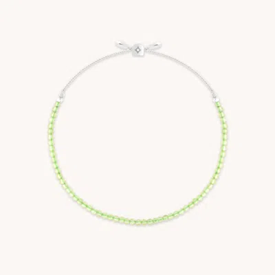 Astrid &amp; Miyu Olivine Gemstone Bracelet In 9k White Gold