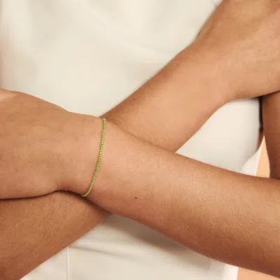 Astrid &amp; Miyu Olivine Gemstone Bracelet In 9k White Gold