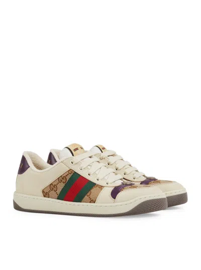 Shop Gucci Sneakers Shoes In Beige