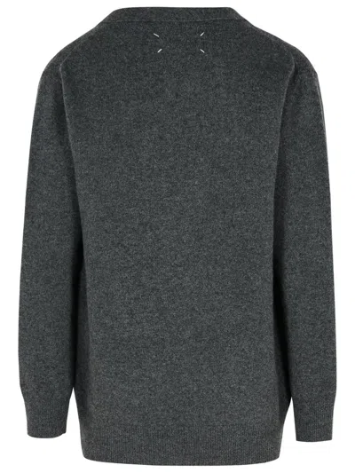 Shop Maison Margiela Grey Wool Cardigan