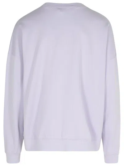 Shop Palm Angels 'neon' Lilac Cotton Sweatshirt In Liliac