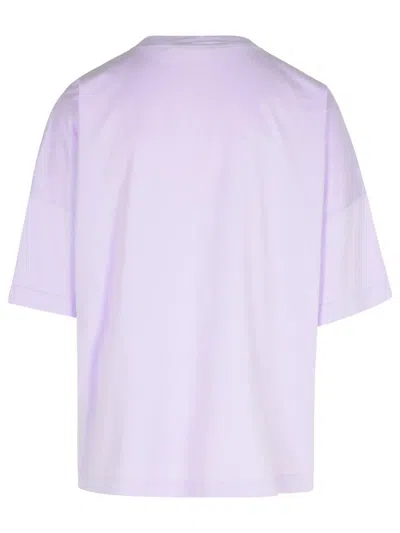 Shop Palm Angels 'neon' Lilac Cotton T-shirt In Liliac