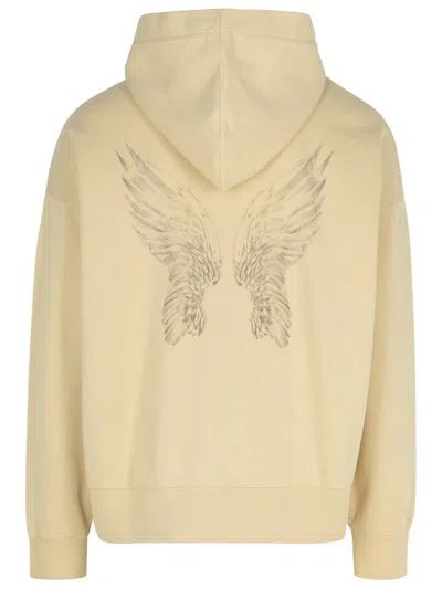 Shop Palm Angels 'portrait' Beige Cotton Sweatshirt