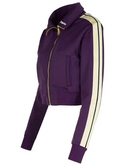 Shop Palm Angels 'track' Purple Polyester Sweatshirt