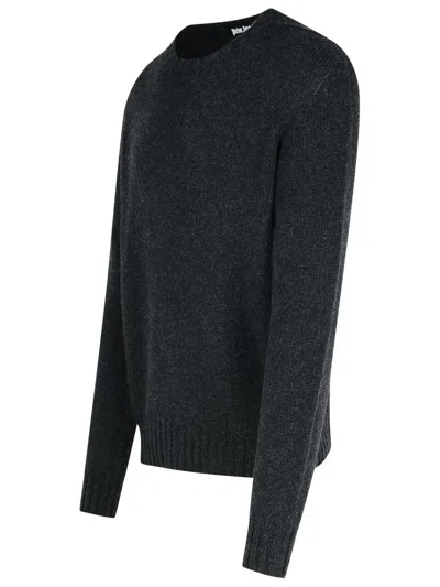 Shop Palm Angels Dark Grey Merino Wool Blend Sweater