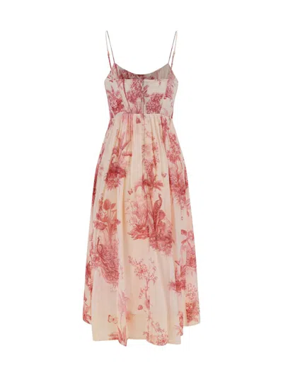 Shop Zimmermann Dresses In Pink Palm