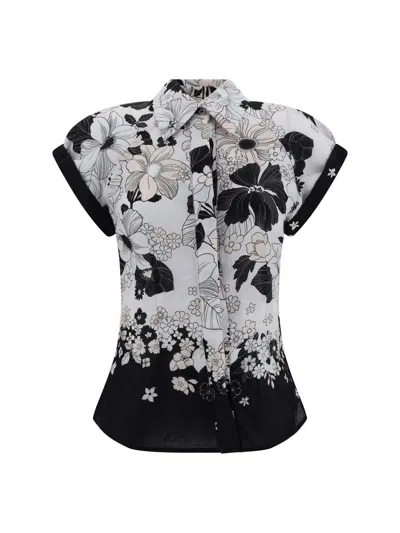 Shop Zimmermann Shirts In Ivory/black Floral