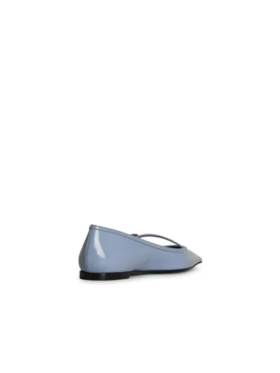 Dolce & Gabbana Mun Polished Leather Ballet Flats In Blue