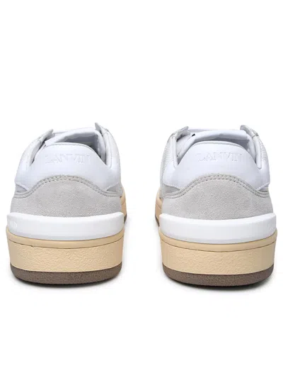 Lanvin Mesh And Leather Clay Sneakers With In White