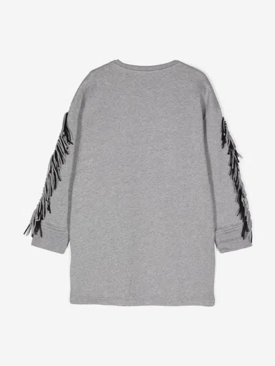 Stella Mccartney Girls Tassel Star Sweater Dress In Grey