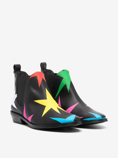 Stella Mccartney Slip-on Star-print Ankle Boots In Black