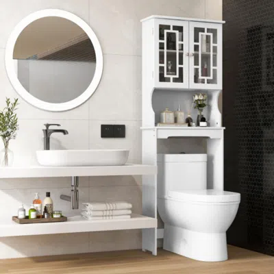 Hivvago Bathroom Spacesaver Over The Toilet Door Storage Cabinet
