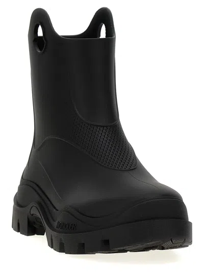 Moncler Ankle-height Boots With Textured Grip And Rugged Sole In Black