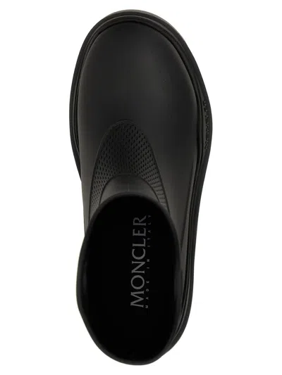 Moncler Ankle-height Boots With Textured Grip And Rugged Sole In Black