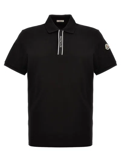 Shop Moncler Logo Polo Shirt In Black