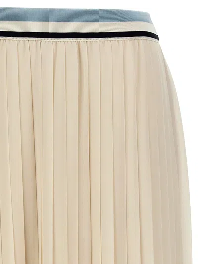 Moncler Georgette Pleated Midi Skirt In White