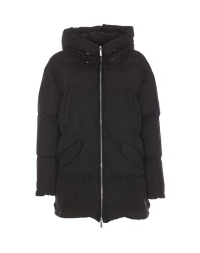 Moorer Black Down Jacket In Black