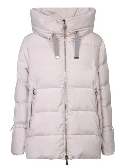 Moorer Puffer Jacket With Elegant Hood And Premium Insulation In White