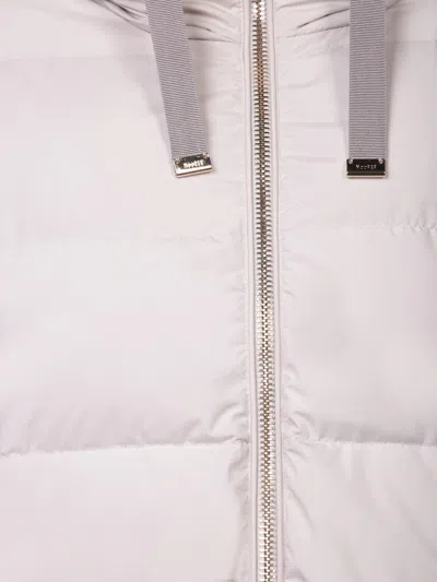 Moorer Puffer Jacket With Elegant Hood And Premium Insulation In White