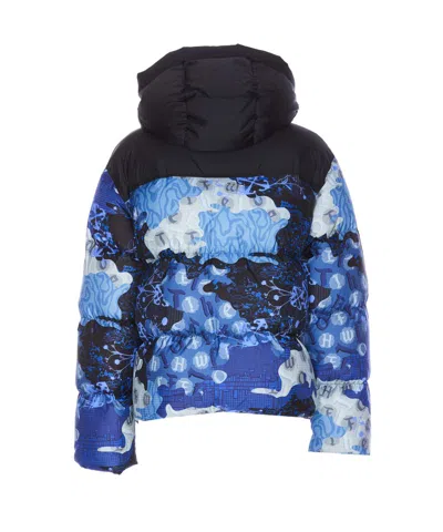 Off-white Rip Down Puffer Jacket In Blue