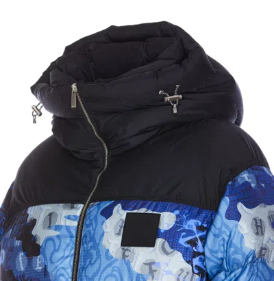 Off-white Rip Down Puffer Jacket In Blue